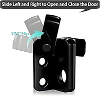 Vista 3 de AMS2001-B - Pestillo de puerta abatible con orificio para candado, cerradura de puerta interior de acero inoxidable SUS304 para cobertizo y valla