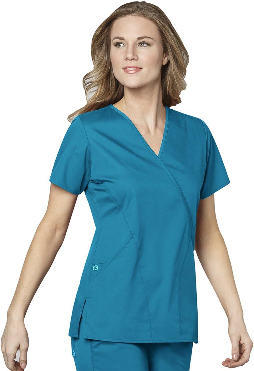WonderWinkwomens Wonderwork Women's Mock Wrap Scrub Top (Size 2x-5x) Plus-size Wonderwork Mock Wrap Scrub Top (pack of 1)