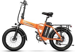 CBVELO 1000W Folding Electric Bike, 48V 20AH Large Removable Battery E Bike, 30+MPH, 80 Miles Max Range, 20" Fat Tire Ebikes for Adults, Adult Electric Bicycles for Long Commutes