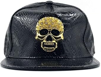 Baseball Hat Mens Hip hop Hat Flat Brim Hat Street Leisure Leather Cap Skull Hat Female Korean Trendy