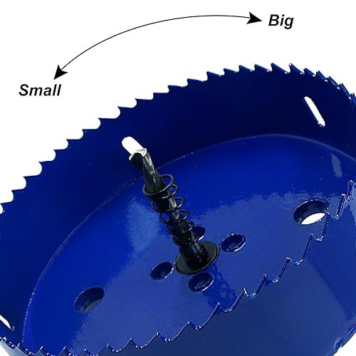 Vista 302 de Luomorgo - Sierra perforadora de 4 pulgadas/100 mm, acero de alta velocidad, profundidad de corte 1 1/4 pulgadas, adaptador de broca hexagonal