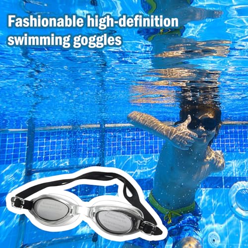 VNIDJGB Swimming Goggles, Anti Fog No Leaking Clear Mens Goggles Swimming, Professional Fit & Comfort Black Adult Swim Goggle, Swim Goggle Adult for Adults Women Men & Kids.(Black) - Image 6