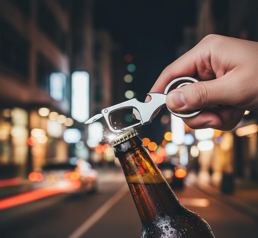 Gadgetime USA Multi‑Functional Carabiner Keychain & Bottle Opener – Durable Silver Key Clip for Outdoor Adventure & Daily Use