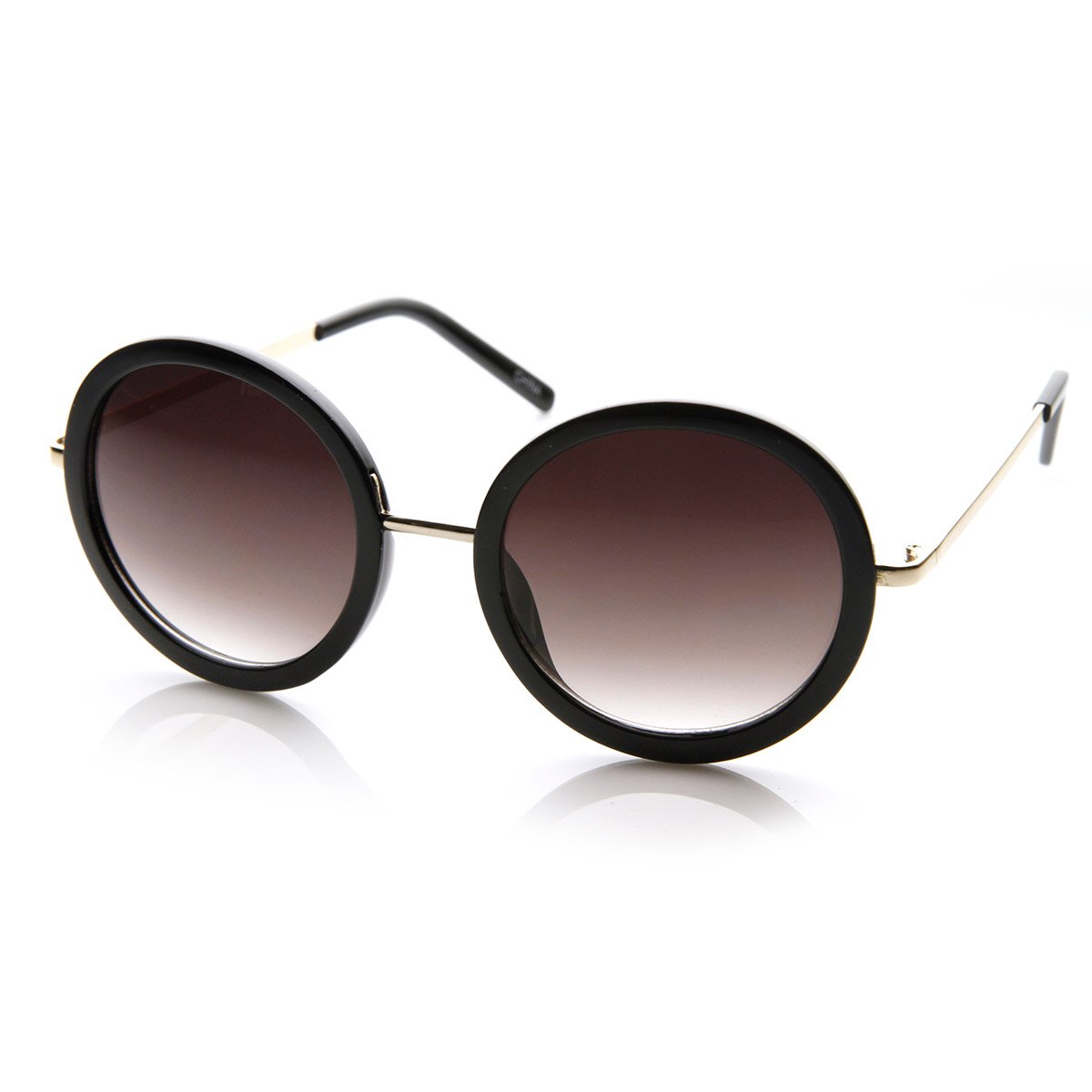 zeroUV Womens Round Oversized Circle Sunglasses w/Metal Arms