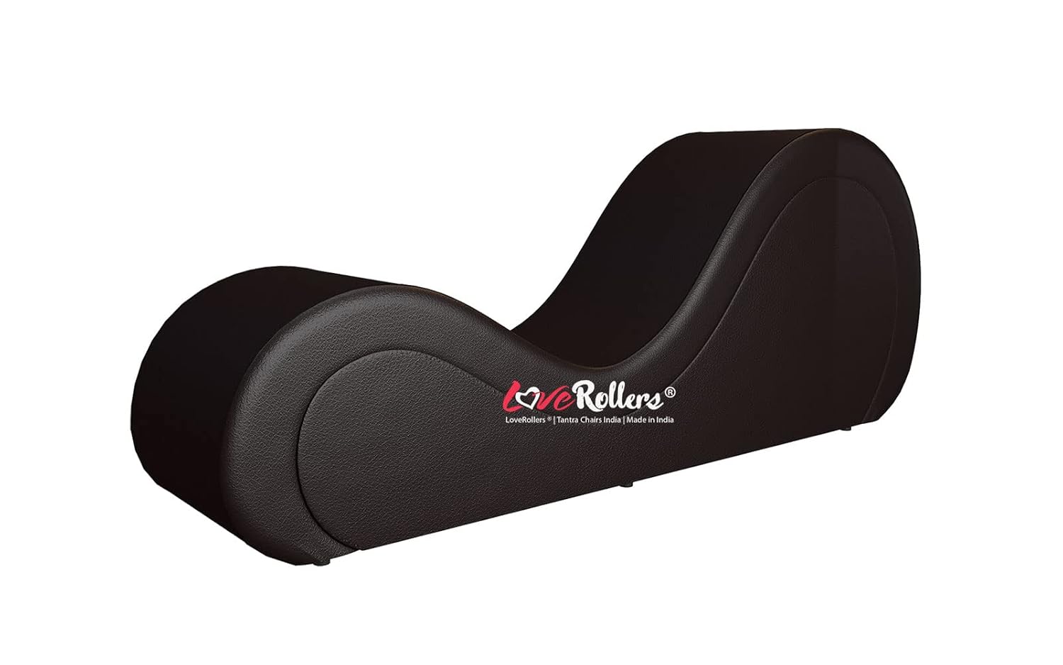 LoveRollers Black Leatherette Love Couch Tantra Chaise Yoga