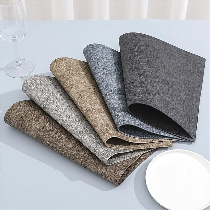 Set de Table Antidérapant et Résistant à la Chaleur 100°C en Simili Cuir Imperméable x6