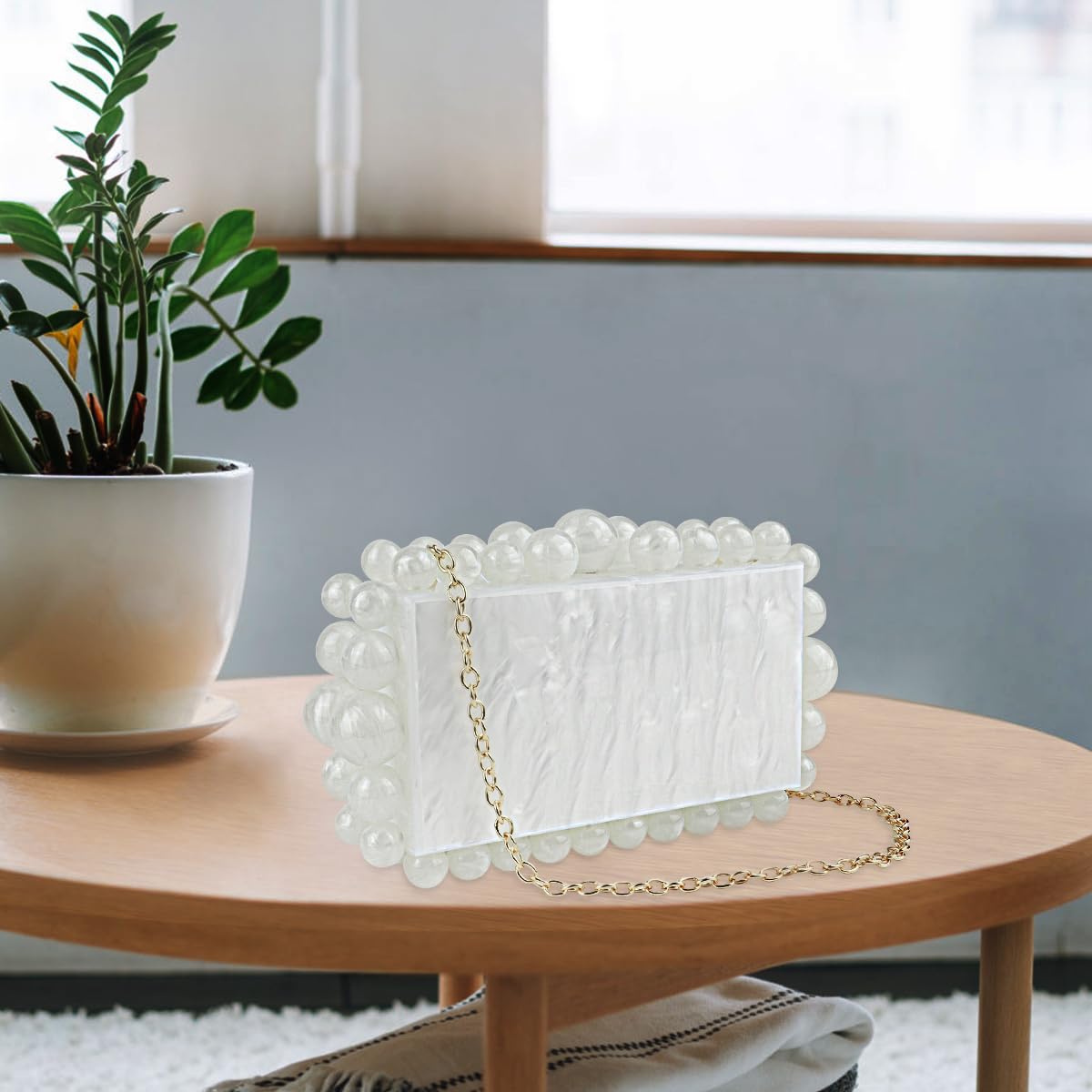 OSDUE Bolso de mano de cubo lleno de diamantes para mujer, bolso de noche brillante, bolso de cadena, bolso de hombro para bodas, fiestas, tiempo libre o citas (plata)