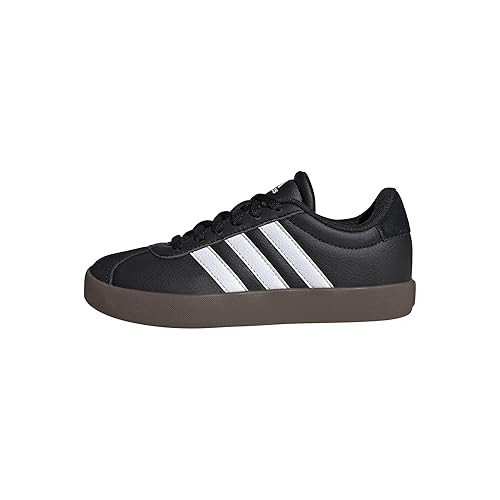 adidas Unisex - Bambini e Ragazzi VL Court 3.0 Shoes, Core Black/Cloud White/Gum, 38 2/3 EU