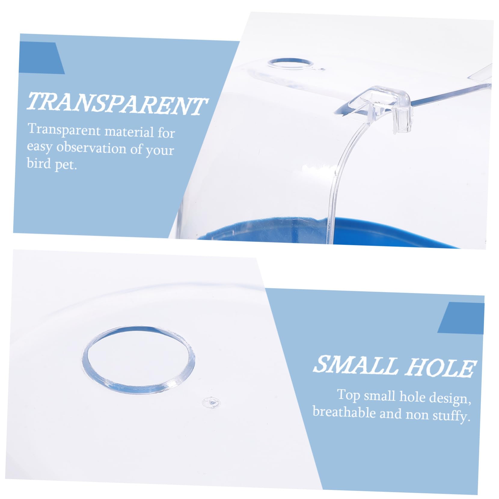 VANZACK 2pezzi Vasca da Bagno per Uccelli con Funnel Box per Bagno di Pappagalli Accessorio per Pulizia Avicola Blu Design Intelligente e Resistente per Uccelli di Piccole