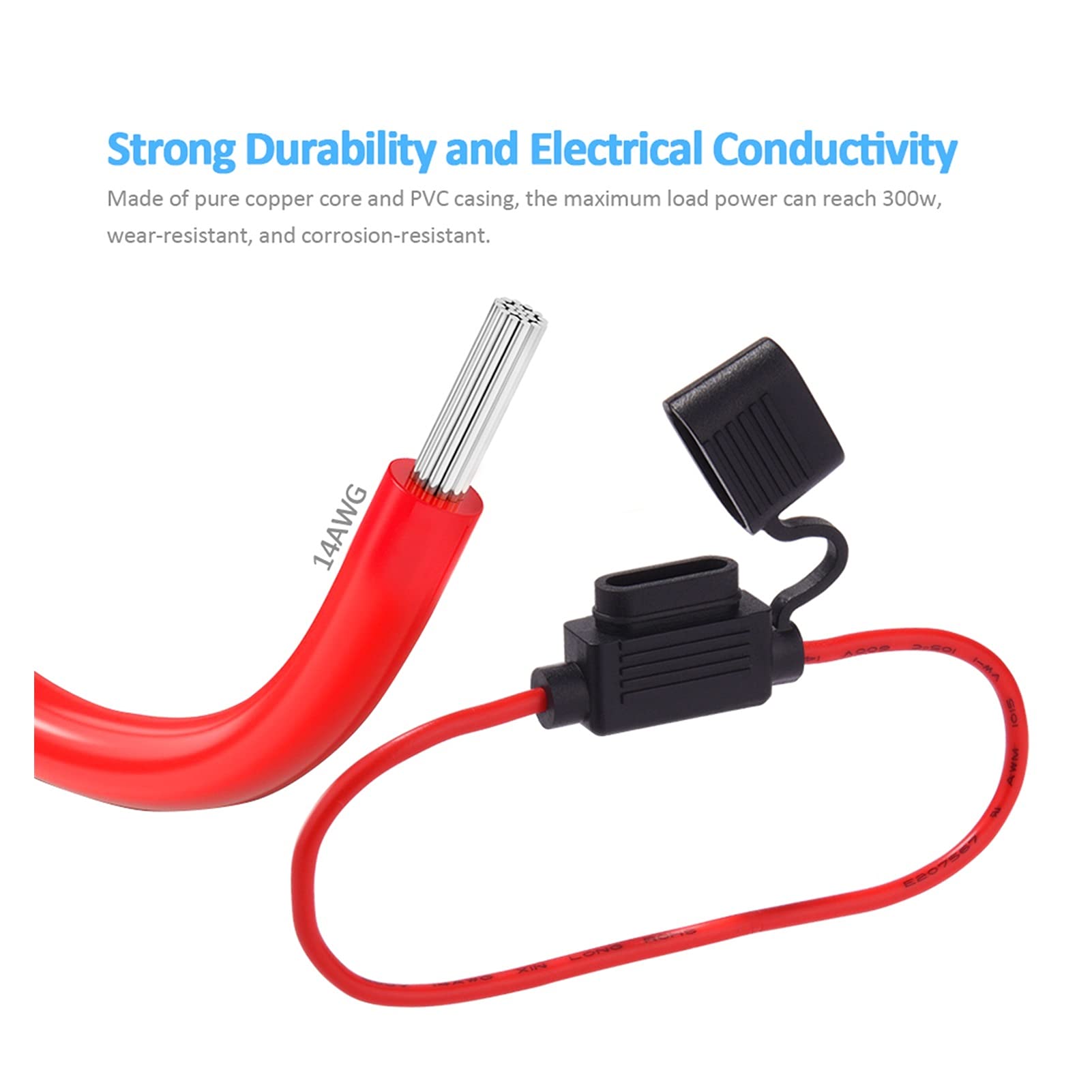 Car Truck 120 pezzi fusibili a lama kit assortimento di standard universale con 10 portafusibili in linea 14 AWG e amplificatore