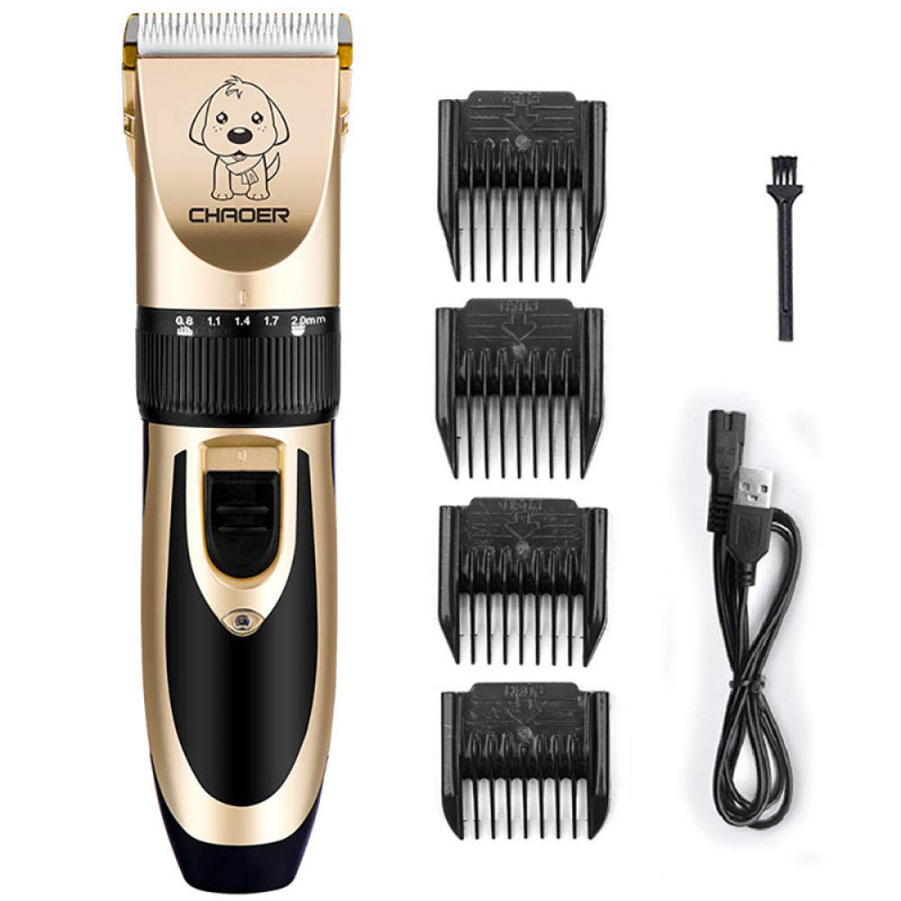 MUZIM USB Rechargeable Pet Dog Hair Trimmer Electric Animal Grooming Cutter Haircut Machine Shaver Scissors Haircut Clipper 110-240V-Deep Blue