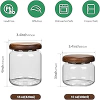 Vista 31 de 2 tarros pequeños de almacenamiento de vidrio con tapas herméticas, recipiente de café de 17 onzas líquidas (16.9 fl oz) con tapa de madera