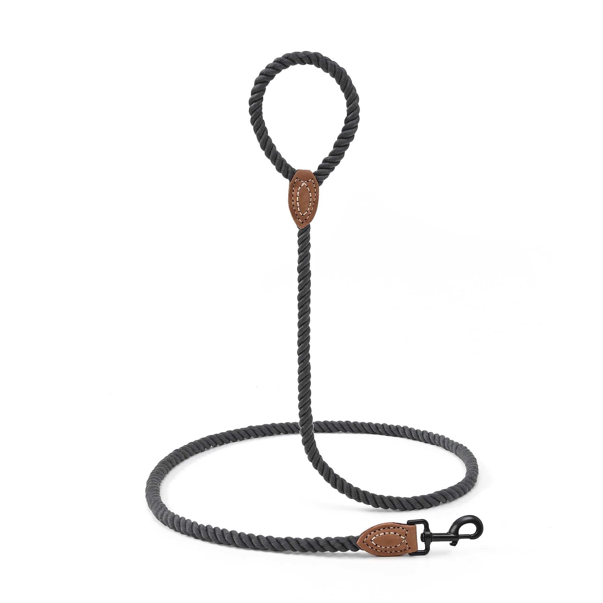Mile High Life Hundeseilleine Aus Kletterseil & Leder | 1/2 Zoll Stark, 120 Cm | Mit 360°-Drehverschluss Für Große & Kleine Hunde