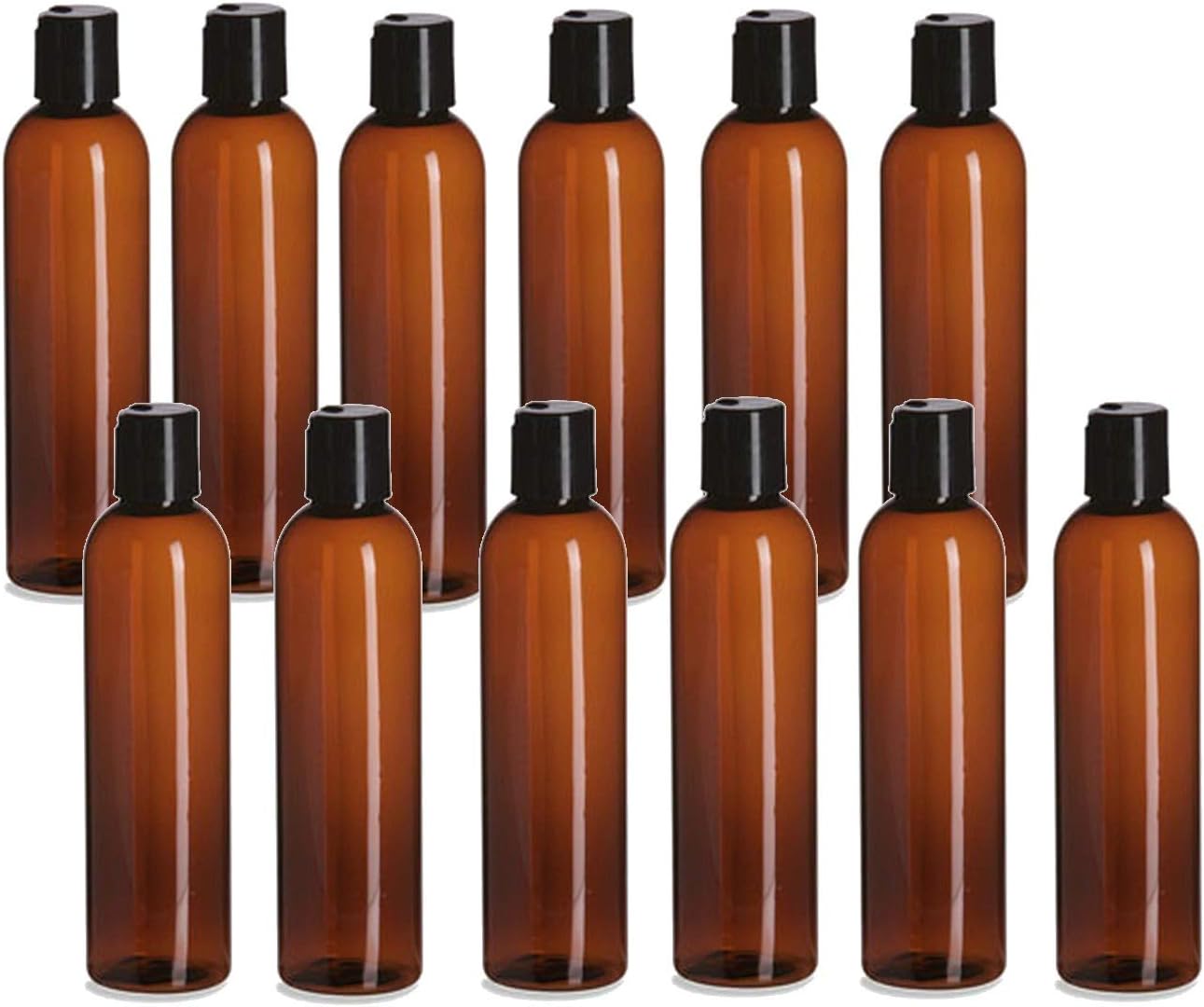 Natural Farms Empty Shampoo Bottles 8 oz 12 Pack Amber