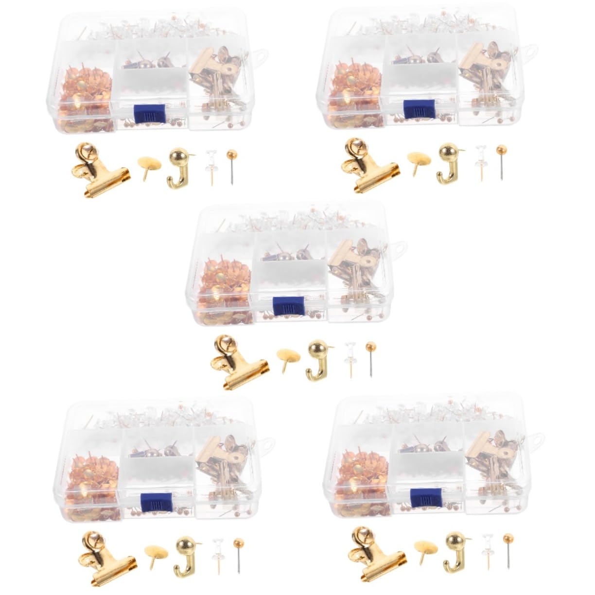 5ensembles Set De Punaises Doré pour Tableau Épingles Cartographiques Et Accessoires De Bureau pour Marquer des Lieux Et Organiser Vos Documents