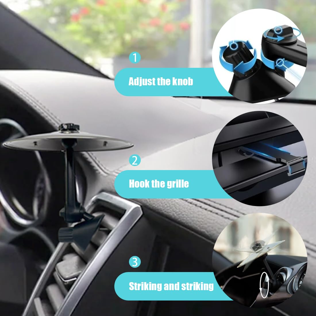 Car Drum Air Vent, Mini Crash Cymbal For Car, Car Music Clip Crash Cymbals, Fun Iron Musical Instrument, Accesorio compacto para vehículos para amantes de la música