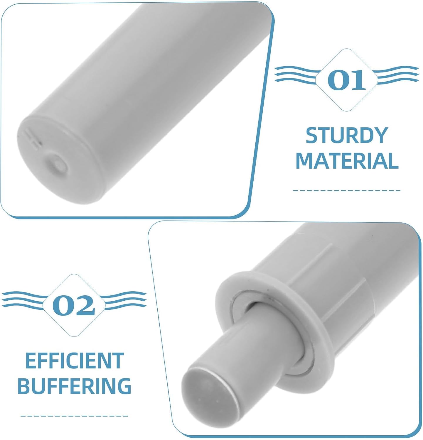 CALLARON 15pcs Plastic Soft Close Dampers for Garbage Can Lid and Drawer, Noise Reduction and Safety Enhancement, Pom Material, Kitchen Cabinet Door Buffer