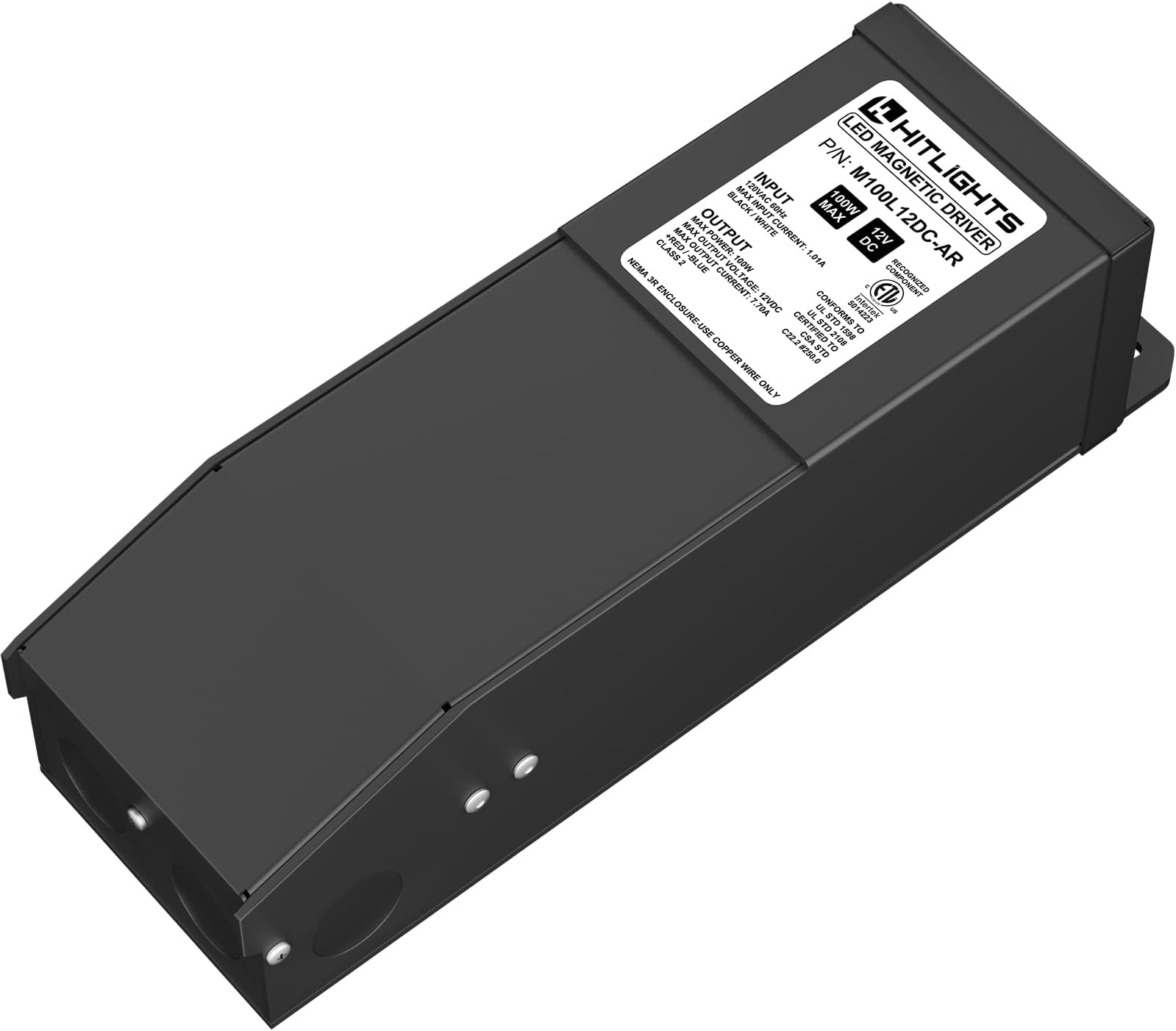 HitLights Dimmable LED Driver Transformer 12V 100W, Magnetic Power Supply 120VAC to 12VDC, Compatible with Lutron and Leviton Dimmers, for LED Strip Light, Kitchen, Cabinet, Class 2, ETL Listed