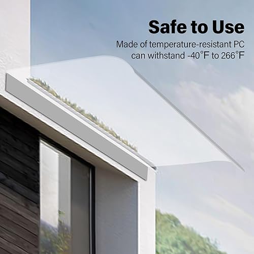 Miniatura 5 de Toldo para toldo, protección contra la lluvia UV, nieve, refugio de lluvia, cubierta transparente gruesa sin mantenimiento, lámina de policarbonato