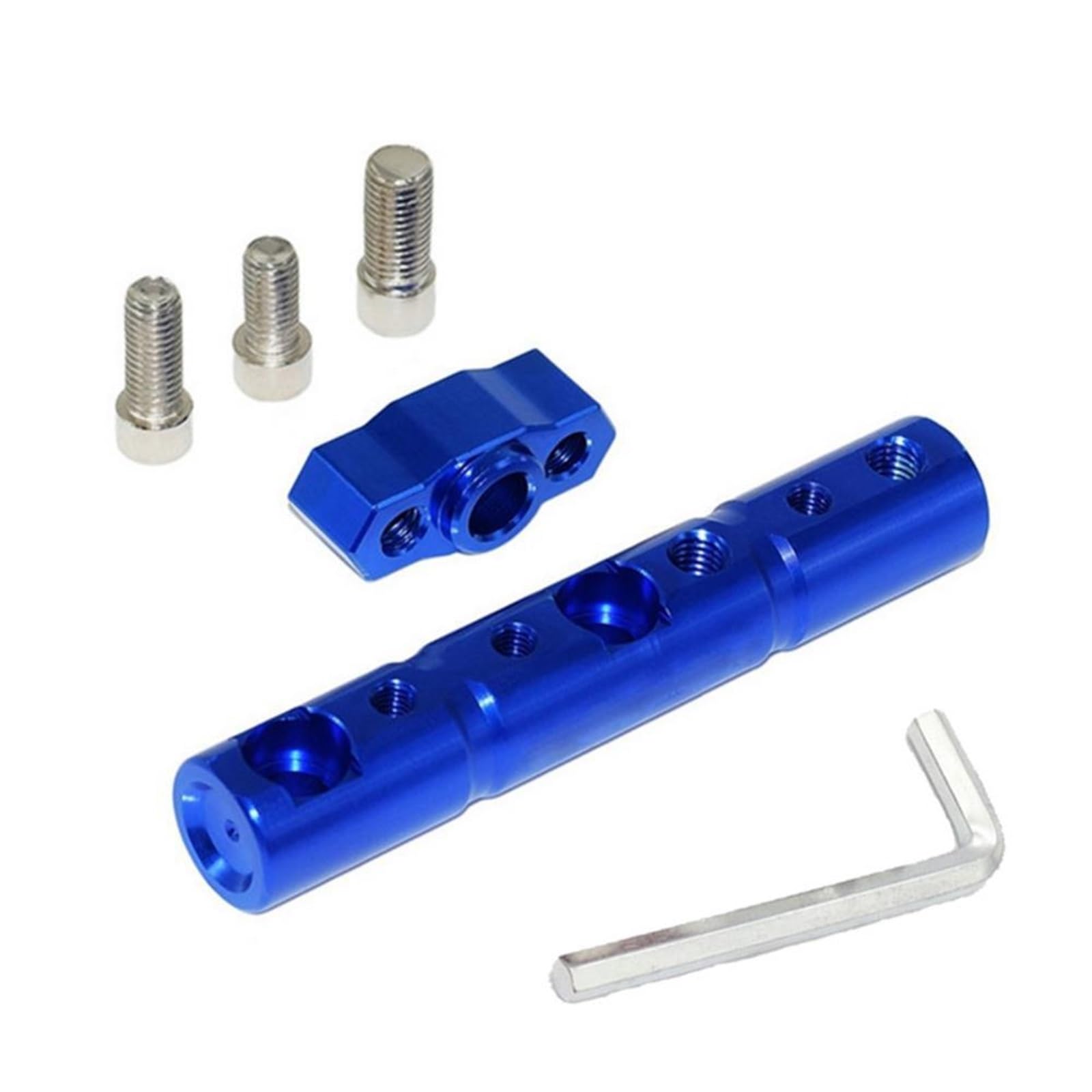 Motorcycle Steering Stem Motorcycle Navigation Charger Bracket Mount Rotate Aluminum Alloy Motorbike Rearview Mirror Spotlight Crossbar Extension(Blue)