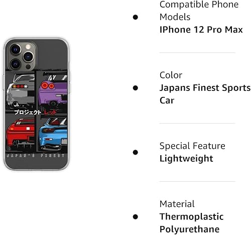 Miniatura 7 de Compatible con iPhone 12 Pro Max Funda Japans Finest Supra R34 NSX FD3S RX7 Classic Sports Cars