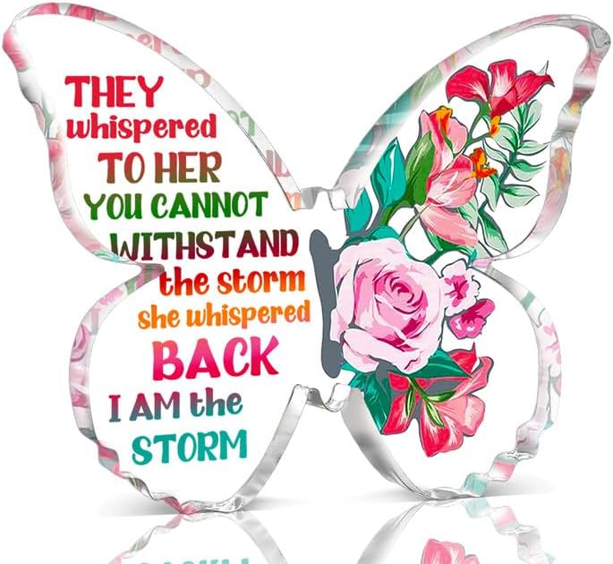 You Are Loved Acrylic Butterfly Decor - Green Butterfly Table Sign - Inspirational Gifts For Women