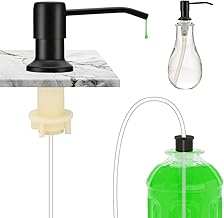 Ideashop Built in Soap Dispenser for Kitchen Sink Stainless Steel, Matte Black Soap Dispenser for Kitchen Sink, 360° Rotatable Countertop Soap Dispenser Pump with 47in Silicone Extension Tube Kit