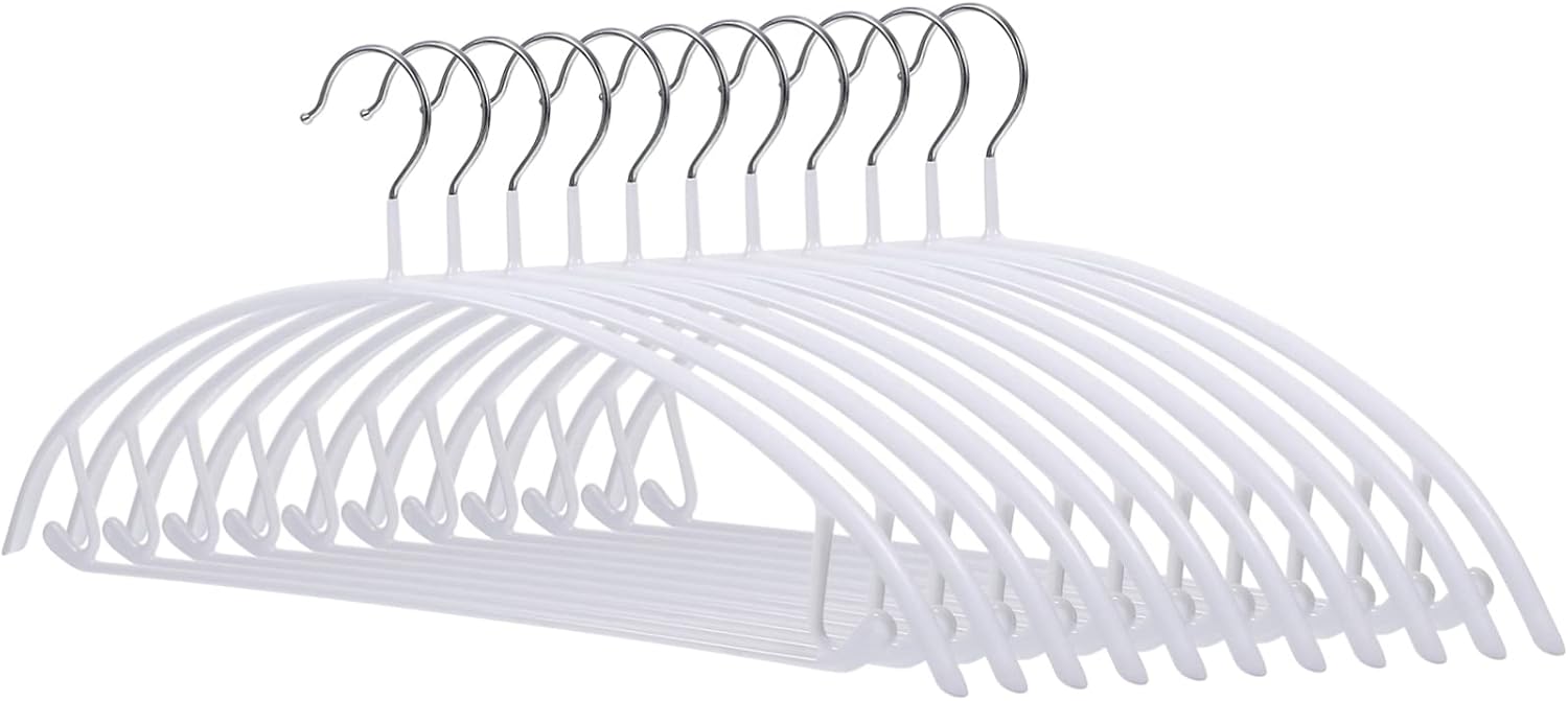 10Pcs PVC Half-Round Clothes Hanger Set Skid-Proof Heavy Duty Hangers for Wet and Dry Use No Trace Multipurpose Design