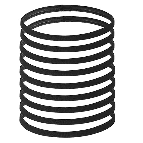 9 diademas elásticas delgadas para mujeres, diademas elásticas delgadas, bandas deportivas para el cabello para mujeres, hombres, niñas, niños,