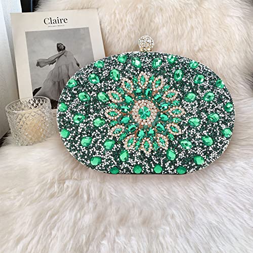 Sac de soirée vert en strass CORIOS pour mariage et cocktail chic - 3
