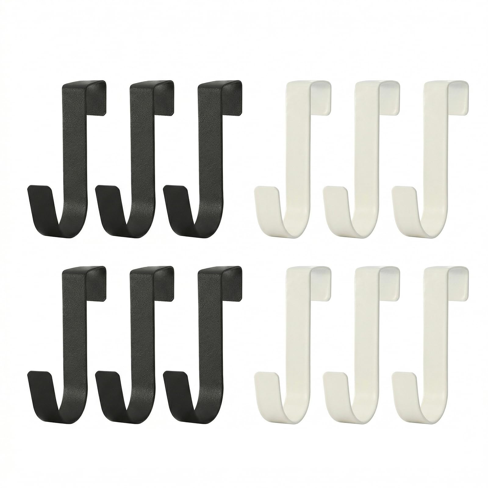 12 Pcs Over Door Hooks, Over the Door Hangers for Coats(Black, White)