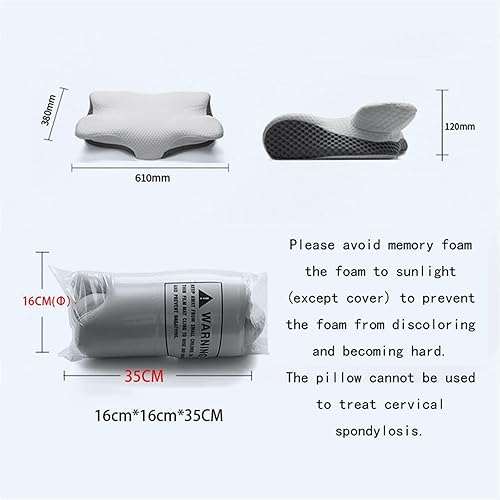 Miniatura 7 de Almohada de espuma viscoelástica de contorno cervical para dolor de cuello, dolor de hombro, almohada ortopédica ergonómica para cuello con