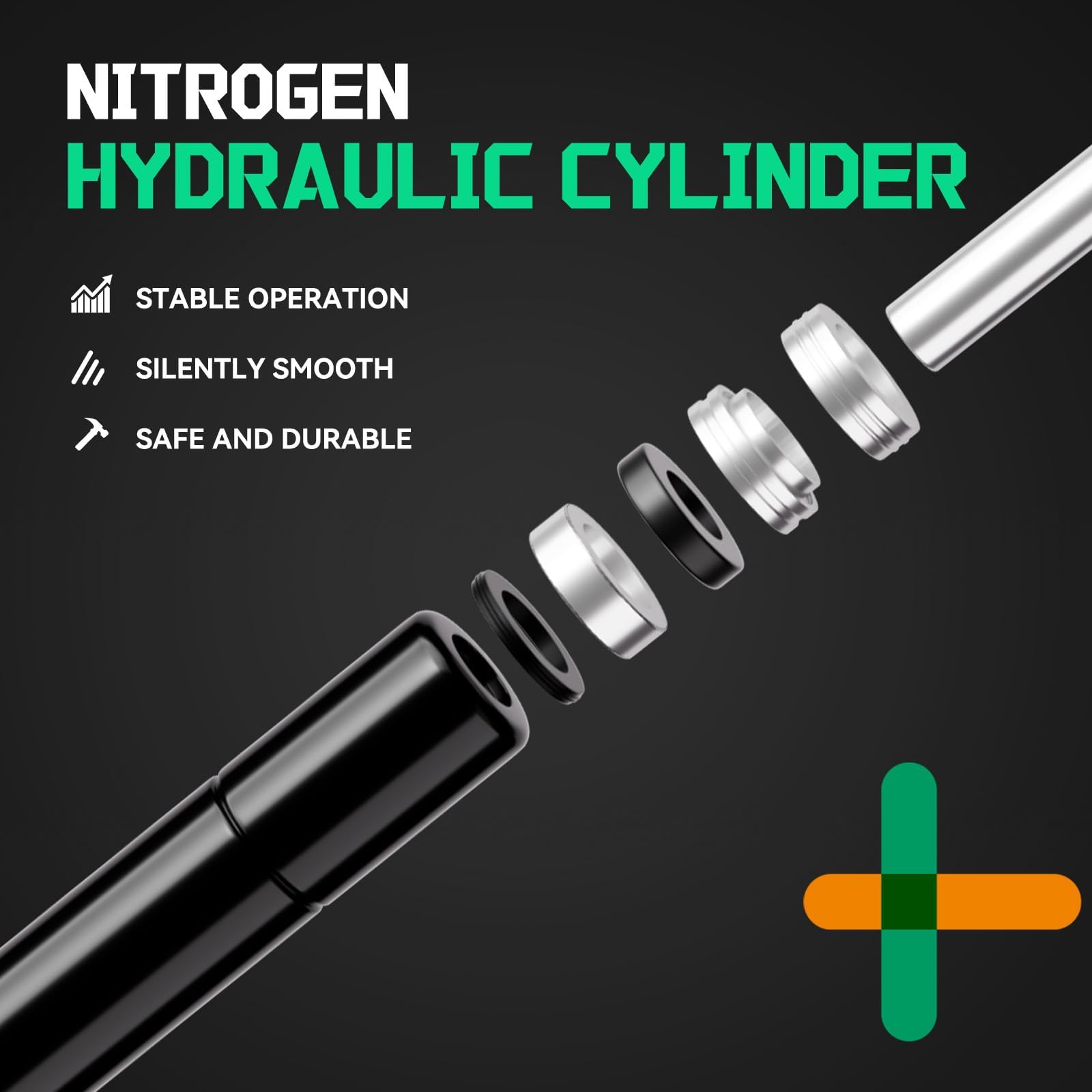 HUOPO SE280PSS30 28 inch 30lb/133N Gas Strut Shocks Spring Lift Support for Tonneau Cover Camper RV Bed Basement Storage Doors Hatch Boat Lid Tool Box Custom Window Tanning, Set of 2