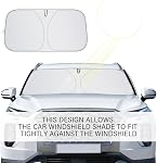 59" x 31" Pare-brise de voiture Shade Sun,Échelle de soleil pliable pour pare-vent de voiture avec sac de rangement pour la protection contre la chaleur,Pare-feu essentiels d'été Couvrez les pares-brise pour voitures & VUS (T-Nouveau M: 59 * 31 de pouce)