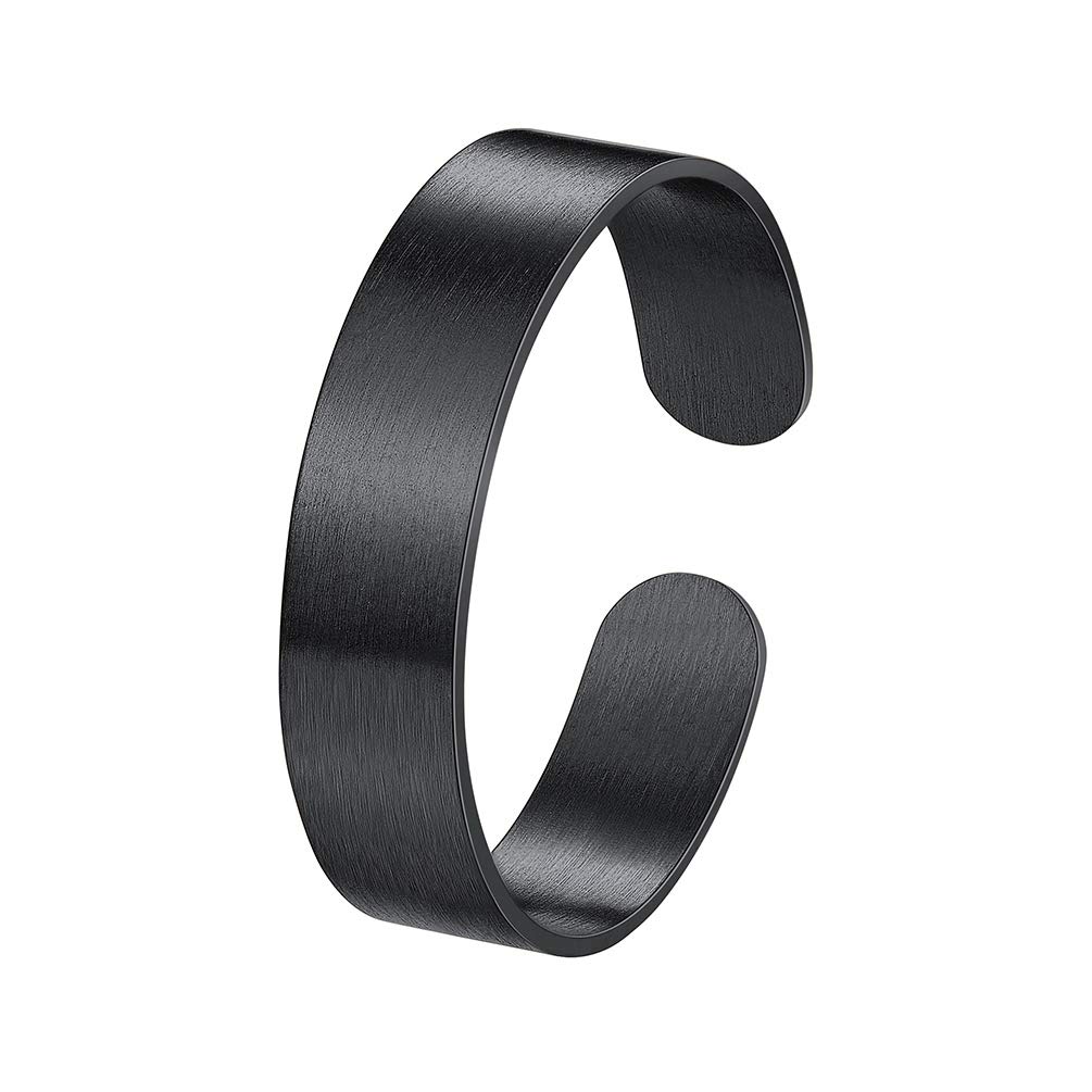 PROSTEEL Anillos Abiertos Ajustable, Anillos Cepillados, 5/10/17mm Ancho, Grabados Personalizables, Incluye Caja de Regalo