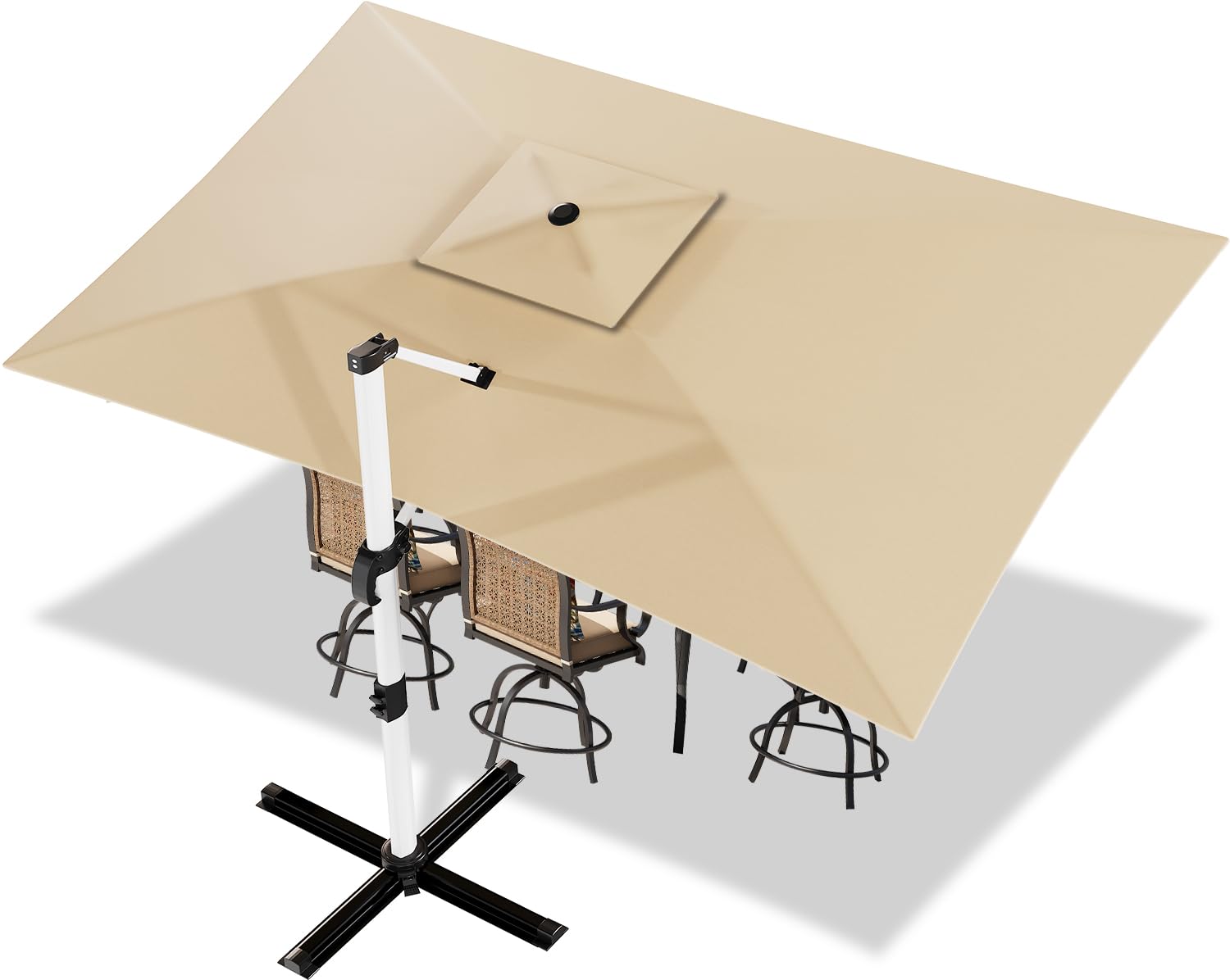 Devoko Parasol Déporté Carré, Canopée Monocouche Parasol de Jardin Extérieur en Aluminium Inclinable Toile Protection UV50+ avec Housse de Protection pour Balcon Patio Terrasse