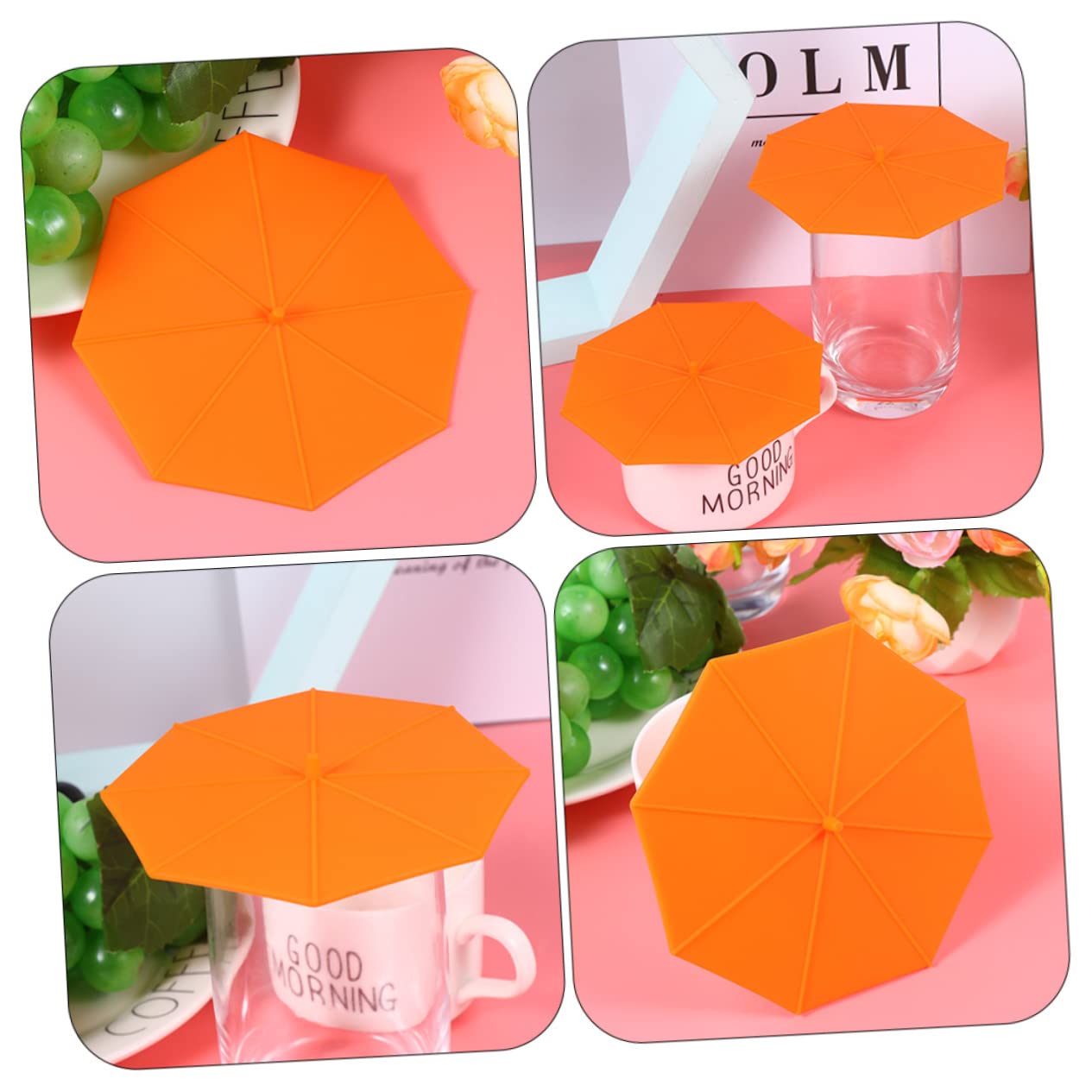 PRETYZOOM 4 Set Di Coperchi Per Tazze Da Caffè Coperchi Per Tazze in Silicone A Forma Di Ombrello Per Uso Domestico 5 Pezzi*4