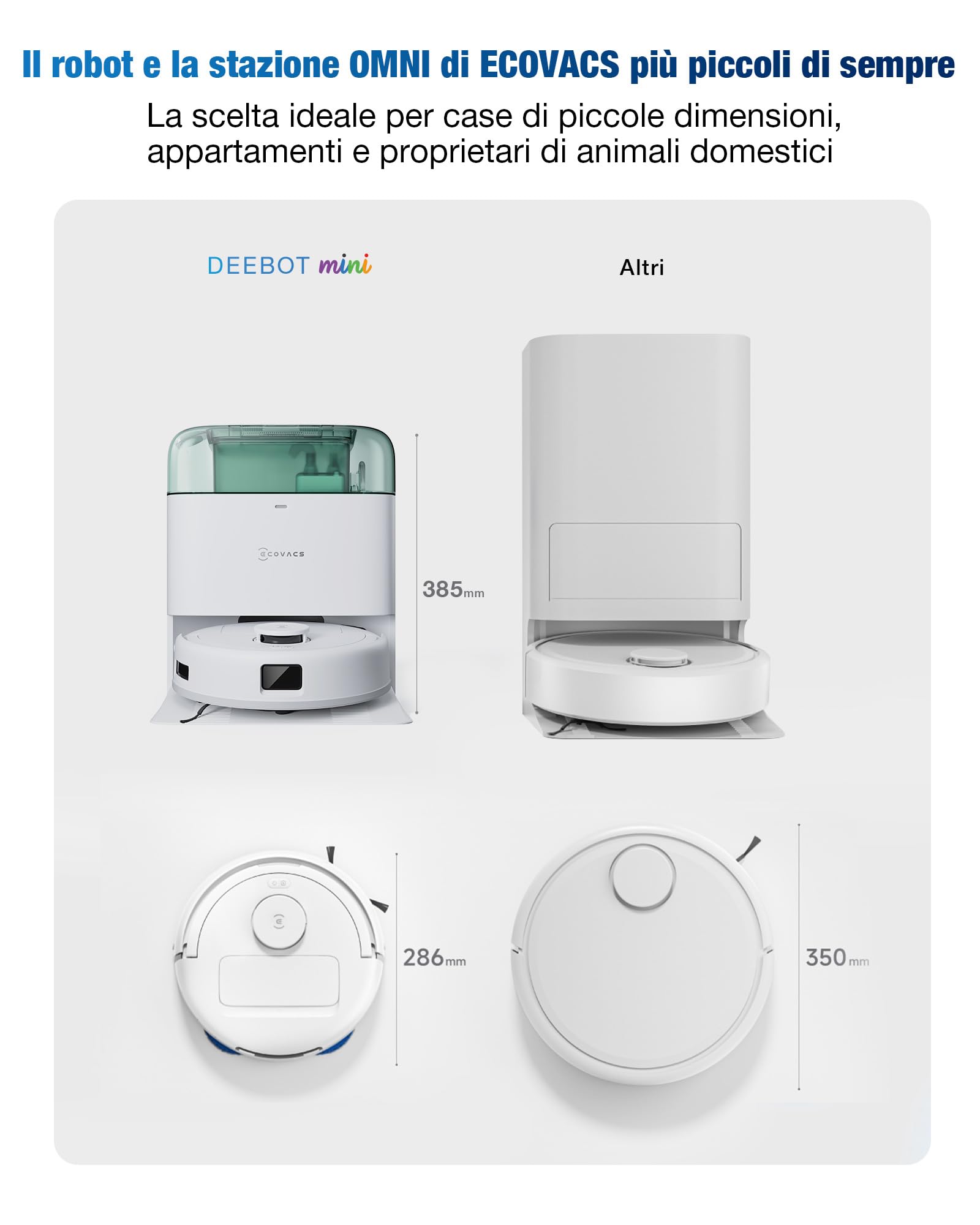 ECOVACS DEEBOT MINI Robot Aspirapolvere Lavapavimenti, 9000Pa, ZeroTangle 2.0, TrueMapping 2.0, Asciugatura ad Aria Calda 45°C, Svuotamento Automatico, Lavaggio Profondo Intelligente, Verde