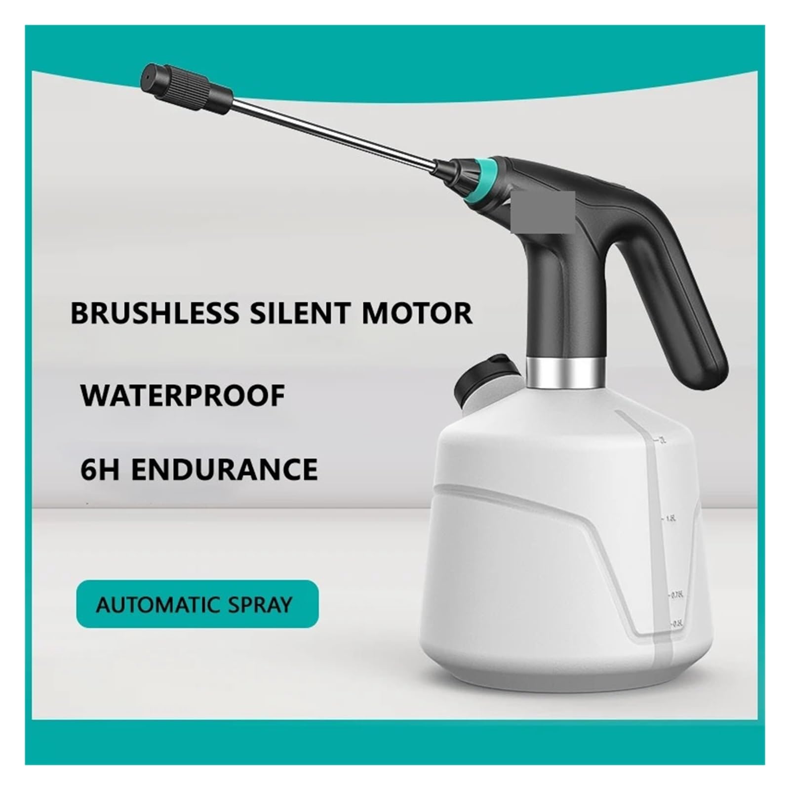 Pulverizador Electrico, Botella pulverizadora eléctrica for plantas, 900ml/2L, regadera automática for jardín, boquilla ajustable, pulverizador de agua de 2000mAh(2L with rod)