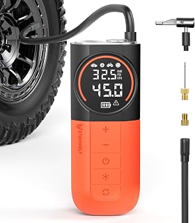 ETENWOLF S1 Cordless Tire Inflator: 160PSI Portable Air Compressor for Car, Bike, Motorcycle & Balls – Fast Inflation, Auto-Stop, LED Light