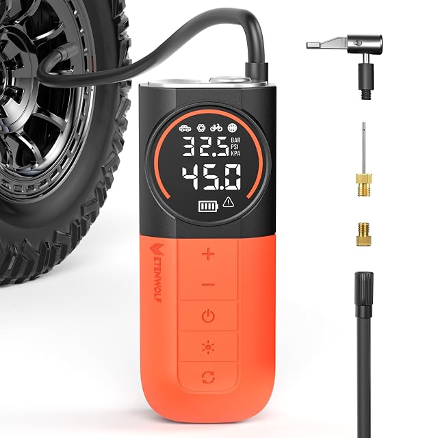 ETENWOLF S1 Tire Inflator Portable Air Compressor 160PSI Air Pump for Car Tires Bike Motorcycle Balls Fast Inflation