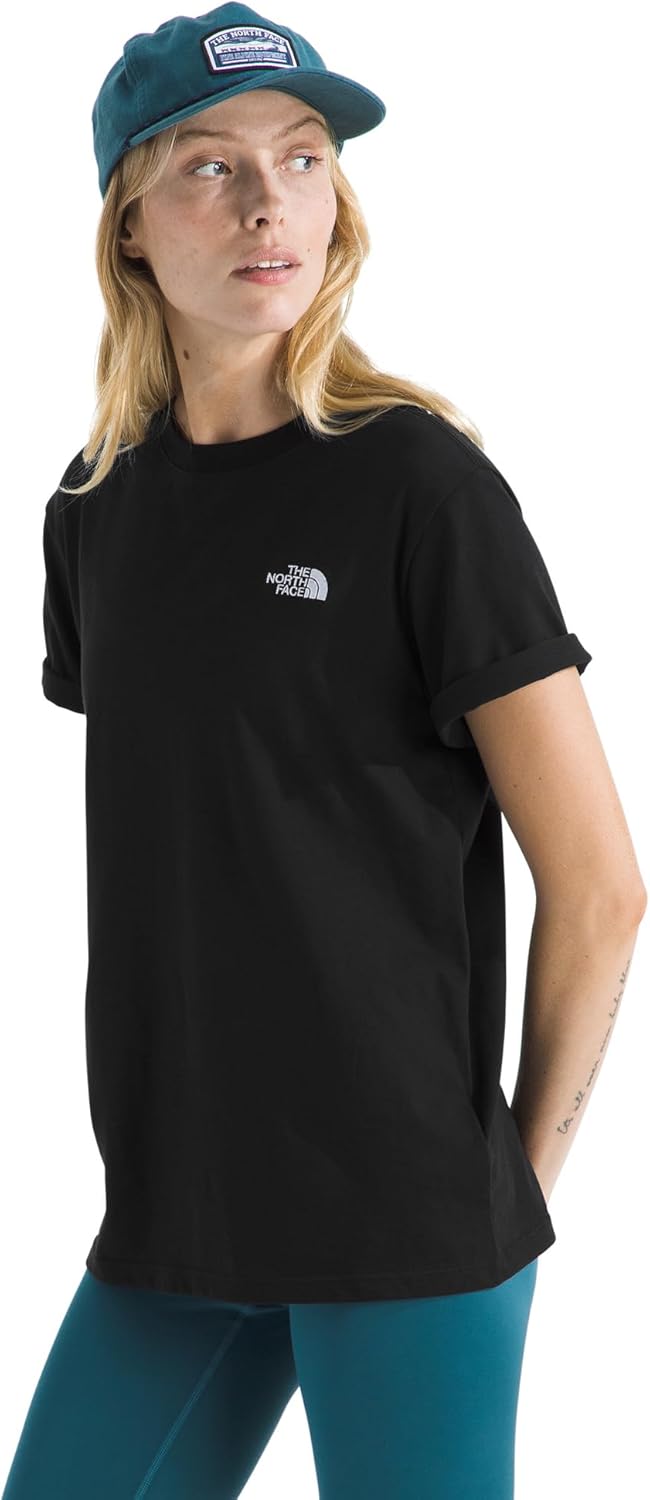 The North Face Womens Evolution Simple Dome Relaxed Short-Sleeve Tee - Classic T-Shirt, Embroidered Logo, Cotton Fabric