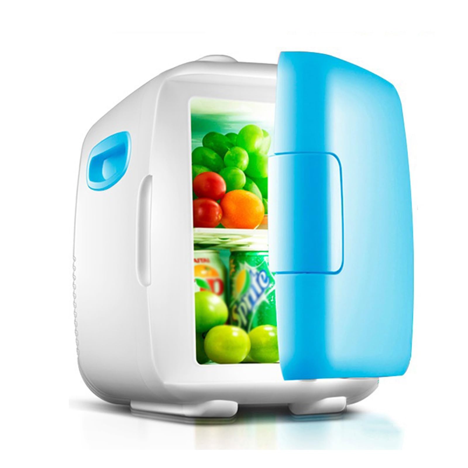 Mini Frigorifero Regolabile, Frigorifero Portatile A Porta Singola, Frigorifero Compatto per Appartamento, Dormitorio, Ufficio, Camera da Letto, Soggiorno, Giardino(Color:Blue,Size:4L)