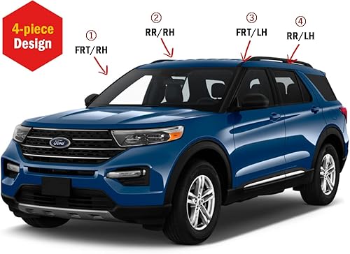 Miniatura 3 de AUTOCLOVER - Juego de 4 protectores de lluvia con cinta adhesiva para Ford Explorer 2011 2012 2013 2014 2015 2016 2017 2108 2019  deflectores de