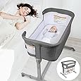 Chicco Next2Me Magic Evo Rocking Mode Baby Cot with Tilt Function, Hinged Side Panel, Adjustable Height, 4 Wheels, Includes Mattress and Travel Bag