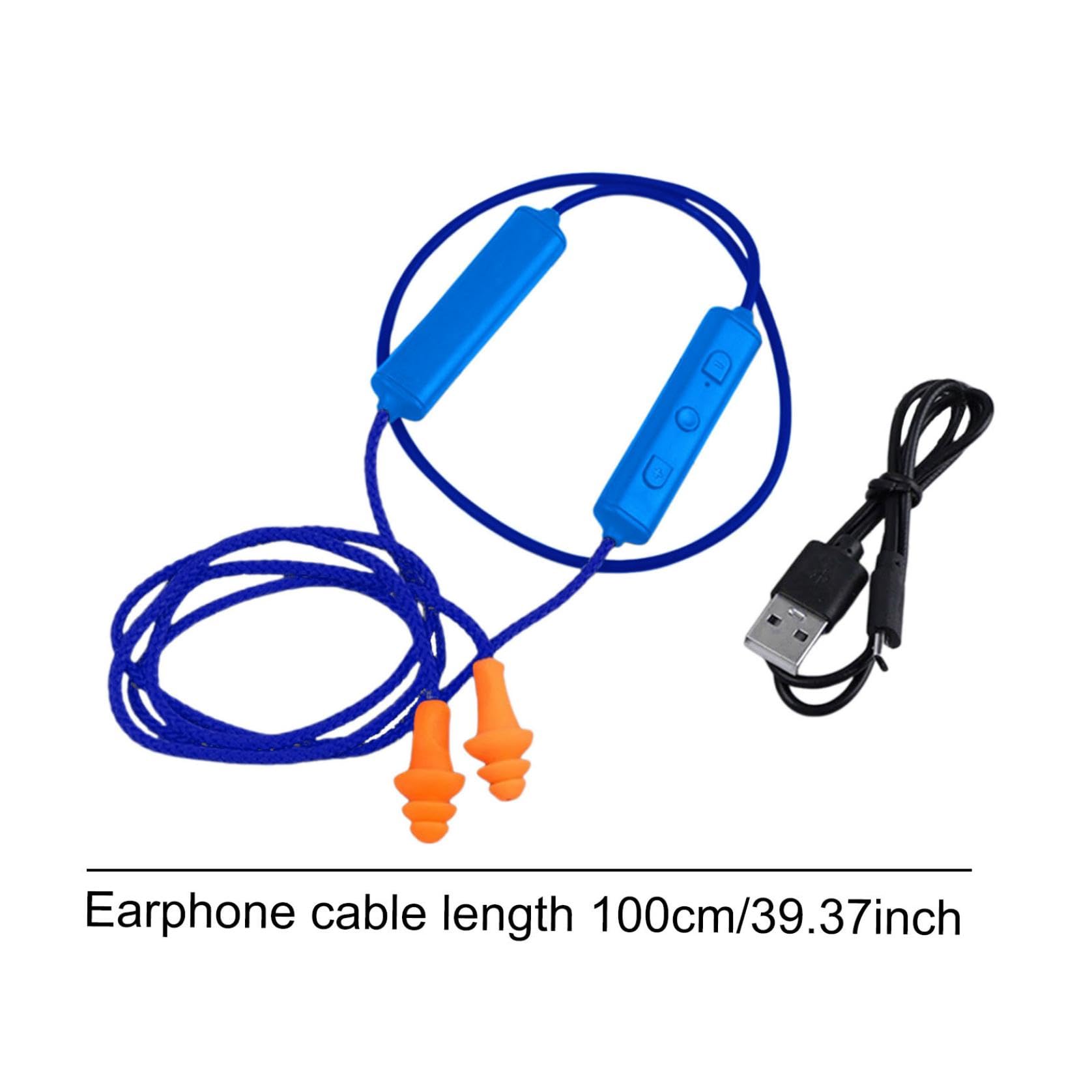 Bluetooth Earplugs for Work, Noise Reduction in-Ear Earphones, Ear Plugs Earphone Headphones, Noise Suppression, Construction Sites, Noisy Places (Blue) - 4