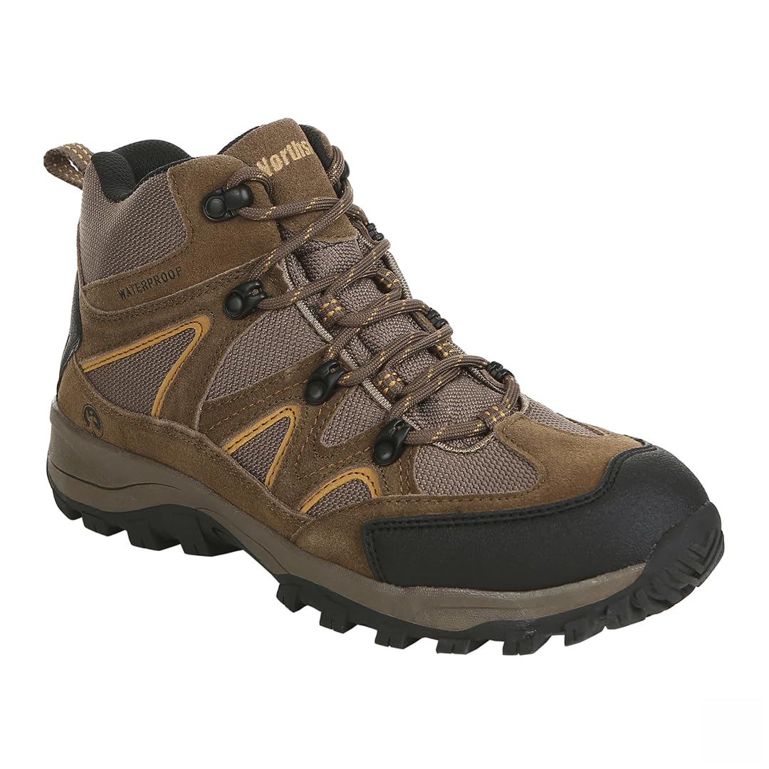 Northside Męskie skórzane wodoodporne buty trekkingowe Snohomish Mid, Tan/ciemny miód, 42.5 EU