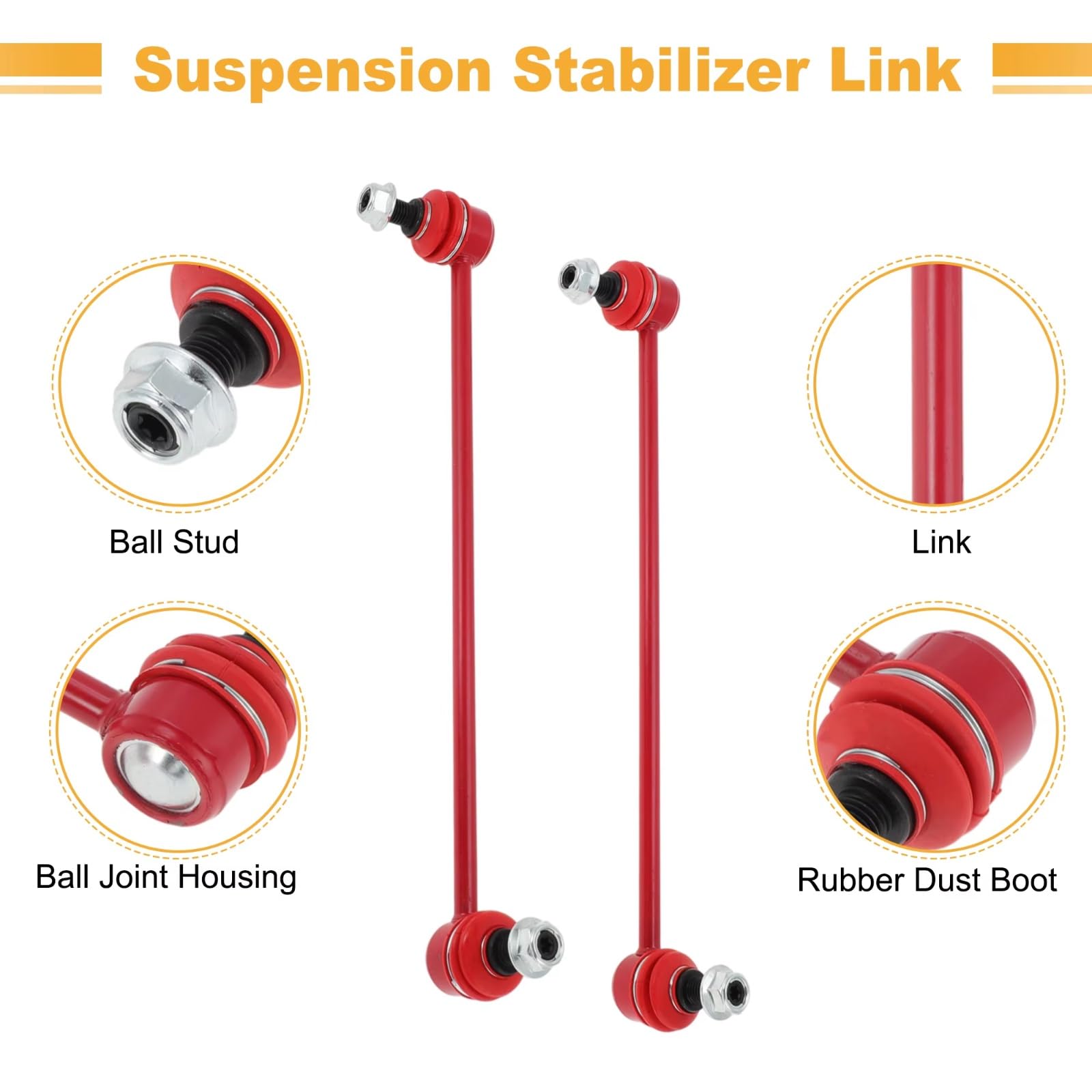 Bieletas de Barra estabilizadora Delantera (2 Unidades) Kit de bieletas de Barra estabilizadora Delantera K80478 Compatible con VW Jetta 2005-2016, Rabbit 2006-2009 y Passat 2012-2016