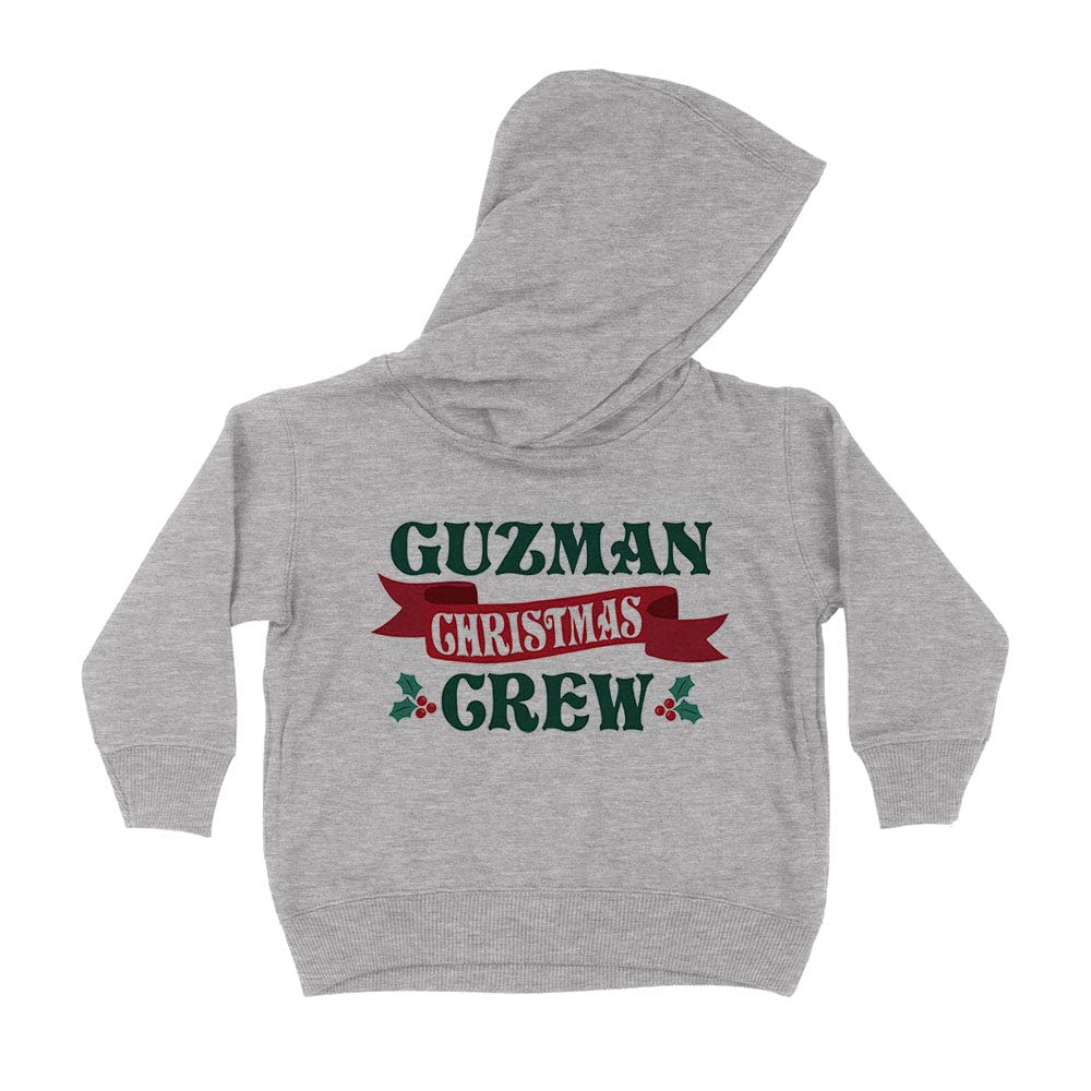 Guzman Christmas Crew Kids Hoodie Sweatshirt Toddler 2T Heather Grey