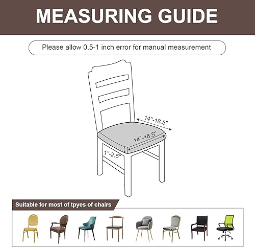 Miniatura 5 de Genina Fundas de asiento impermeables para sillas de comedor, fundas elásticas para sillas de comedor, fundas protectoras para sillas de cocina,